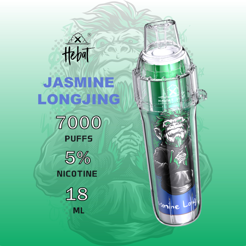 喜貝 Hebat Boom 一次性電子煙｜茉莉龍井・拋棄式電子煙・約 7000 口・續行持久