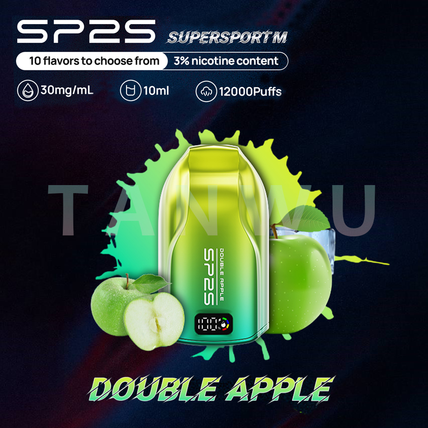 SP2 思博瑞 Supersport M 一次性電子煙｜雙重蘋果口味・澳洲版・約 9000 口・拋棄式電子菸